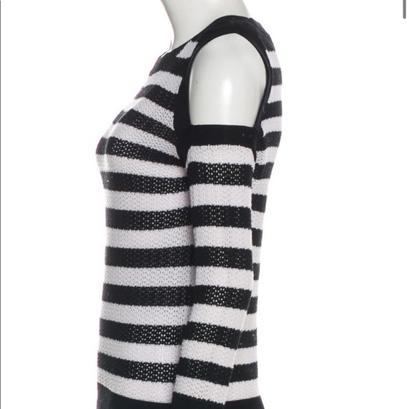 Rag & Bone Striped Cold-Shoulder Sweater size -S/P - Picture 2 of 5